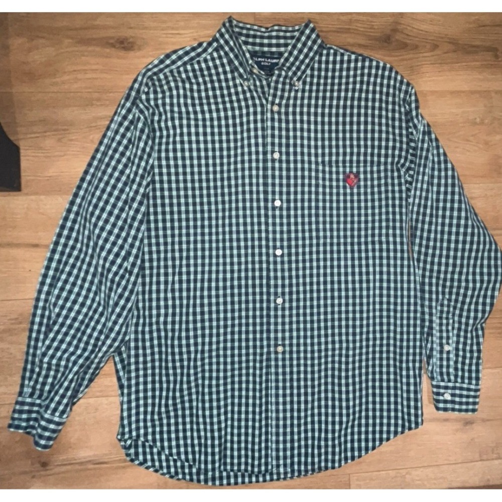 Ralph Lauren Golf Men's‎ Size M Plaid Long Sleeve Button Up Shirt